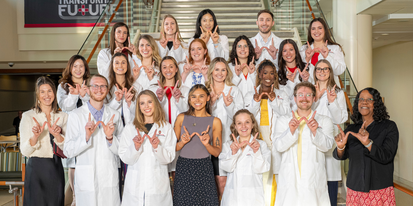 Nursing class after receiving their white coats